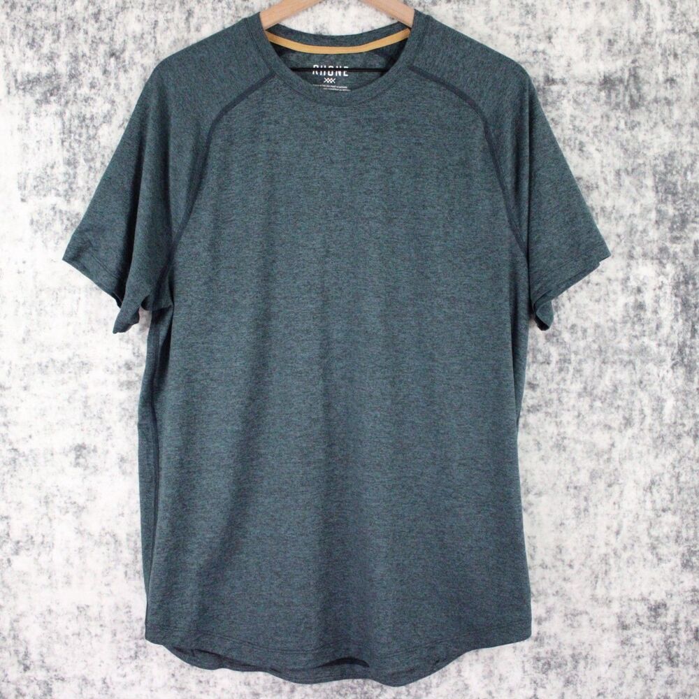Rhone Atmosphere T Shirt Men's L Green Heather Performance Short Sleeve Gym Tee